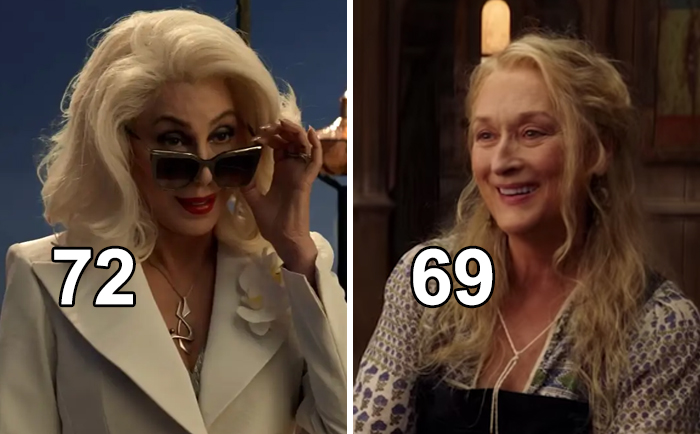 En ¡Mamma Mia! Cher hizo de madre de Meryl Streep, aunque solo tiene 3 años más que ella