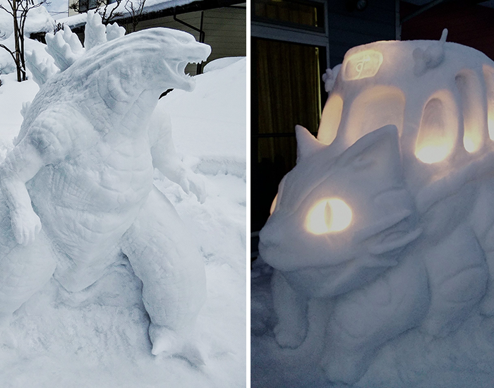 This Japanese Artist Makes Sculptures Out Of Snow, And Here Are 30 Of The Coolest Ones