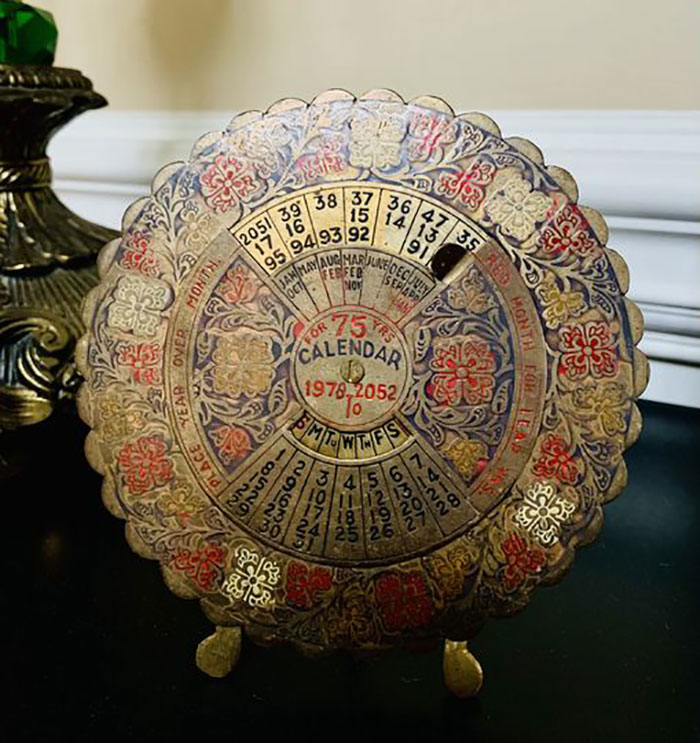 I Acquired This 75-Year Perpetual Calendar That Still Has Many Years Left On It. I Found It Thrifting (Forget Exactly Where This Came From) And I Have Not A Clue How To Use It! Can Anyone Enlighten Me?