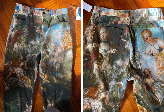 Renaissance Painting Jeans Found At Goodwill In Norwich