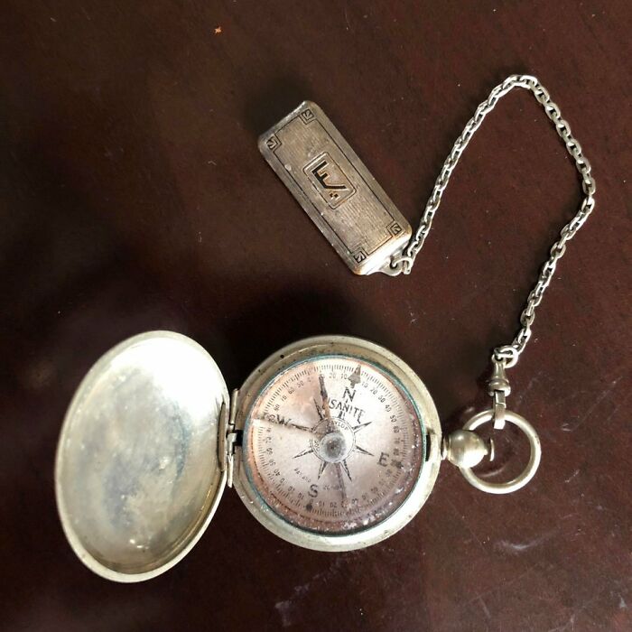 My Pocket Compass Is Engraved “Eng. Dept. U.s.a. 1918”. Wish I Had Paid More Attention Who Had Owned These Things When My Parents Passed Them On To Me. It’s Too Late To Ask Them Now. But The Compass Still Points To Magnetic North After 99 Years!