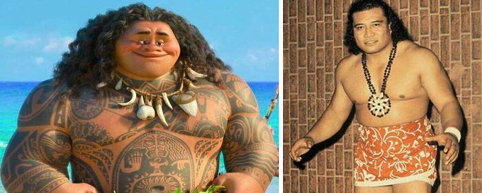 In "Moana" (2016), Maui's Visual Appearance Is Partly Modeled On Dwayne "The Rock" Johnson's Grandfather, Samoan-American Professional Wrestler Peter Maivia