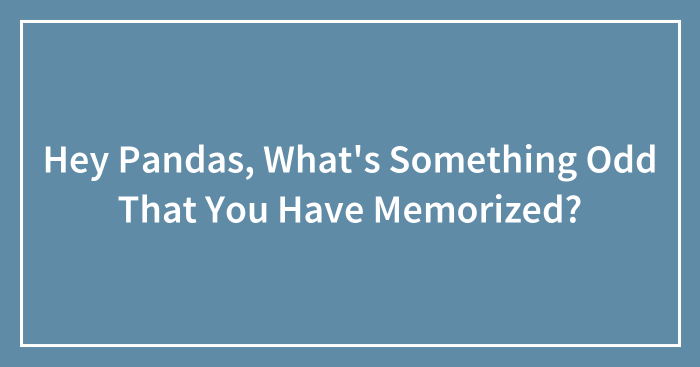 Hey Pandas, What’s Something Odd That You Have Memorized? (Closed)