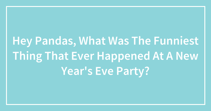 Hey Pandas, What Was The Funniest Thing That Ever Happened At A New Year’s Eve Party? (Closed)