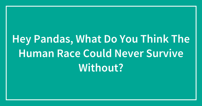 Hey Pandas, What Do You Think The Human Race Could Never Survive Without? (Closed)