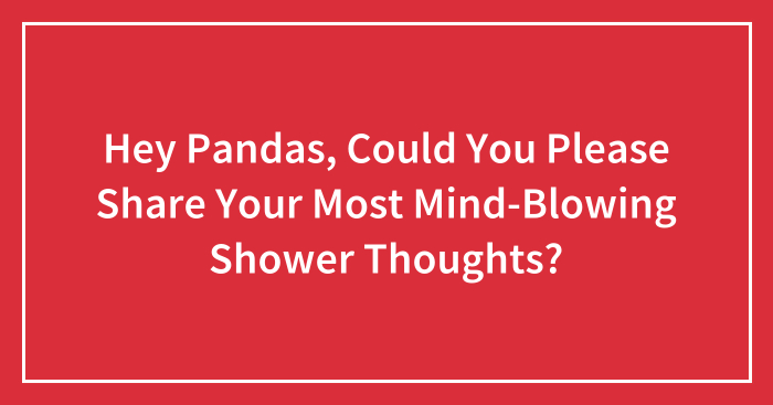 Hey Pandas, Could You Please Share Your Most Mind-Blowing Shower Thoughts? (Closed)
