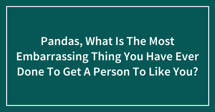 Pandas, What Is The Most Embarrassing Thing You Have Ever Done To Get A Person To Like You? (Closed)