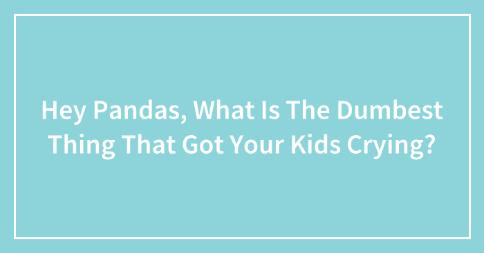 Hey Pandas, What Is The Dumbest Thing That Got Your Kids Crying? (Closed)