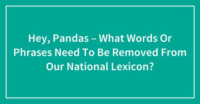 Hey, Pandas – What Words Or Phrases Need To Be Removed From Our National Lexicon? (Closed)