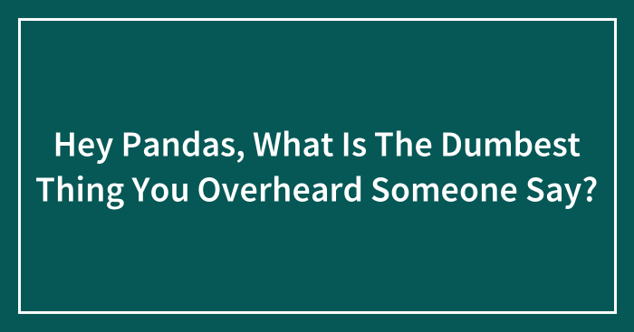 Hey Pandas, What Is The Dumbest Thing You Overheard Someone Say? (Closed)
