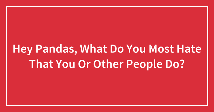 Hey Pandas, What Do You Most Hate That You Or Other People Do? (Closed)
