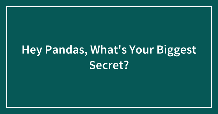 Hey Pandas, What’s Your Biggest Secret? (Closed)