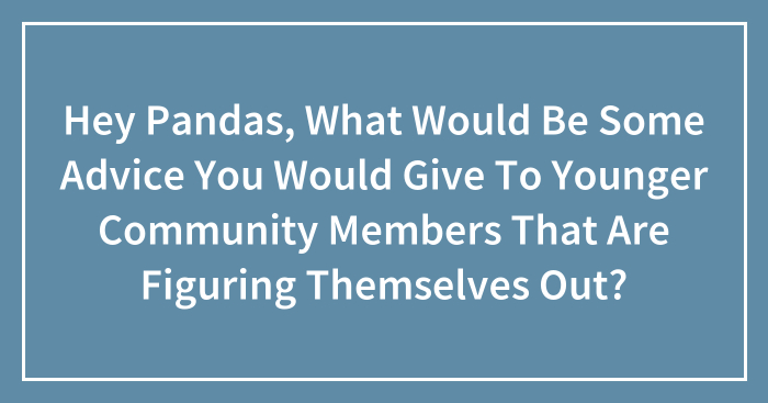 Hey Pandas, What Would Be Some Advice You Would Give To Younger Community Members That Are Figuring Themselves Out? (Closed)