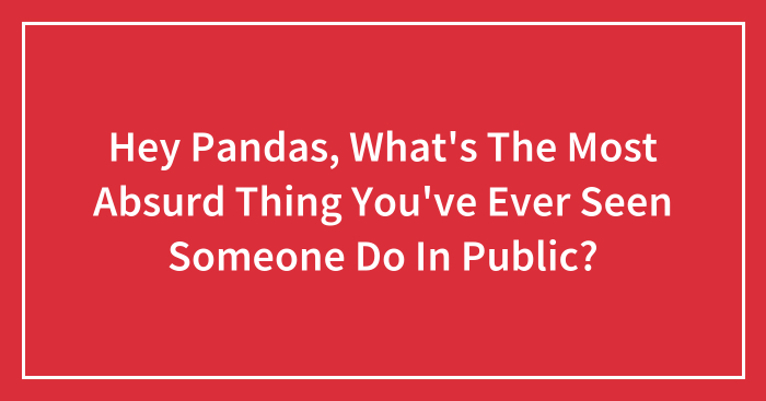 Hey Pandas, What’s The Most Absurd Thing You’ve Ever Seen Someone Do In Public? (Closed)