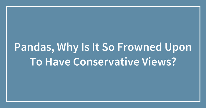 Pandas, Why Is It So Frowned Upon To Have Conservative Views? (Closed)