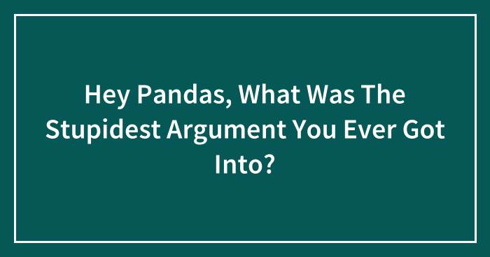 Hey Pandas, What Was The Stupidest Argument You Ever Got Into? (Closed)