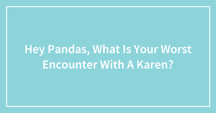 Hey Pandas, What Is Your Worst Encounter With A Karen? (Closed)