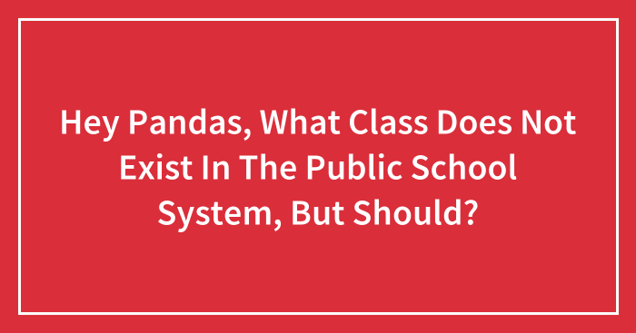 Hey Pandas, What Class Does Not Exist In The Public School System, But Should? (Closed)