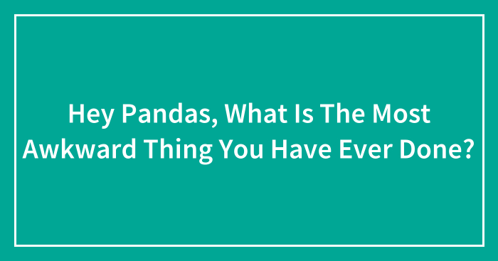 Hey Pandas, What Is The Most Awkward Thing You Have Ever Done? (Closed)