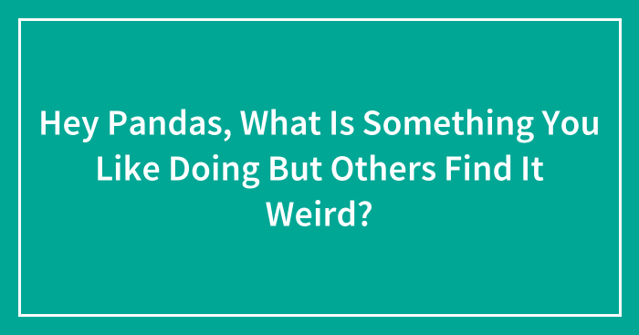 Hey Pandas, What Is Something You Like Doing But Others Find It Weird? (Closed)