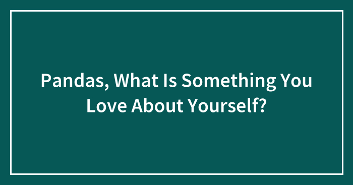 Pandas, What Is Something You Love About Yourself? (Closed)