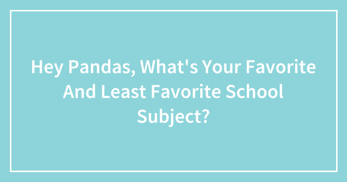 Hey Pandas, What’s Your Favorite And Least Favorite School Subject? (Closed)