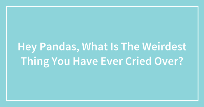 Hey Pandas, What Is The Weirdest Thing You Have Ever Cried Over? (Closed)
