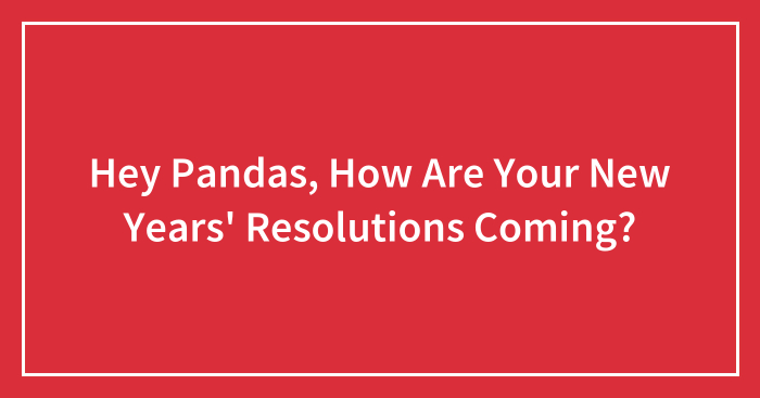 Hey Pandas, How Are Your New Years’ Resolutions Coming? (Closed)