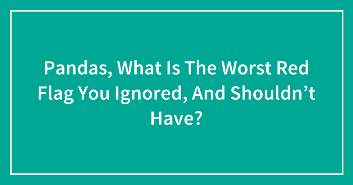 Pandas, What Is The Worst Red Flag You Ignored, And Shouldn’t Have? (Closed)