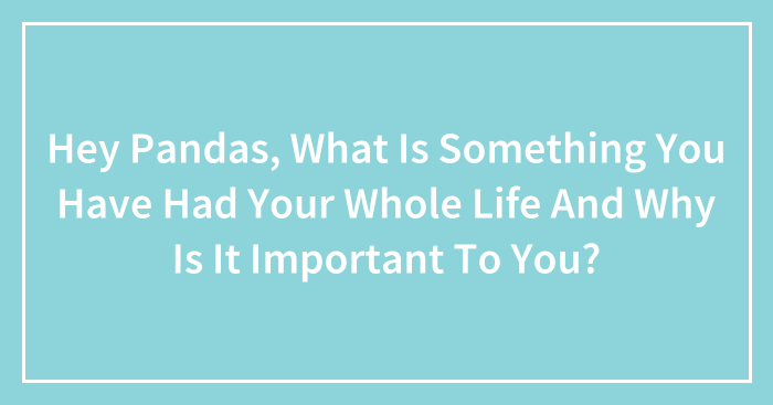 Hey Pandas, What Is Something You Have Had Your Whole Life And Why Is It Important To You? (Closed)