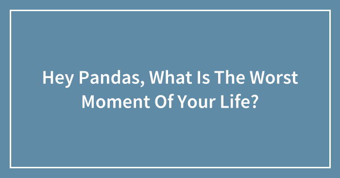 Hey Pandas, What Is The Worst Moment Of Your Life? (Closed)