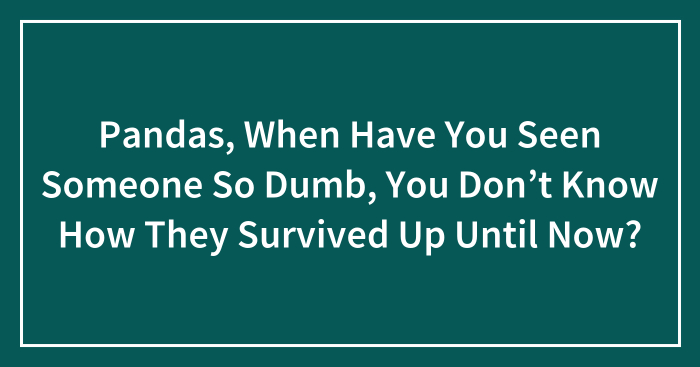 Pandas, When Have You Seen Someone So Dumb, You Don’t Know How They Survived Up Until Now? (Closed)