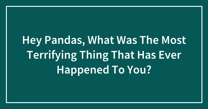 Hey Pandas, What Was The Most Terrifying Thing That Has Ever Happened To You?