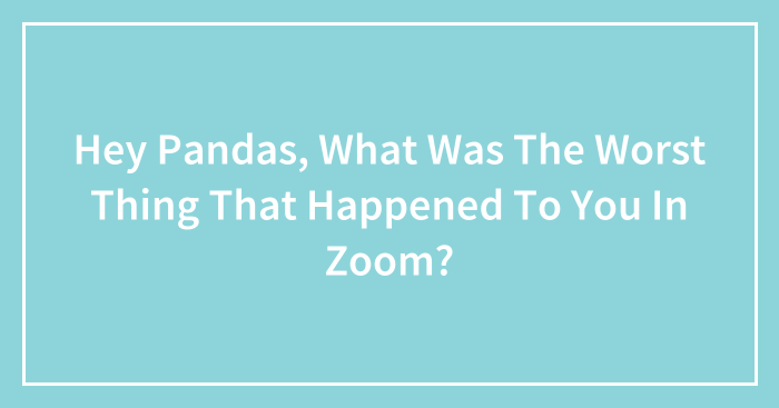 Hey Pandas, What Was The Worst Thing That Happened To You In Zoom? (Closed)