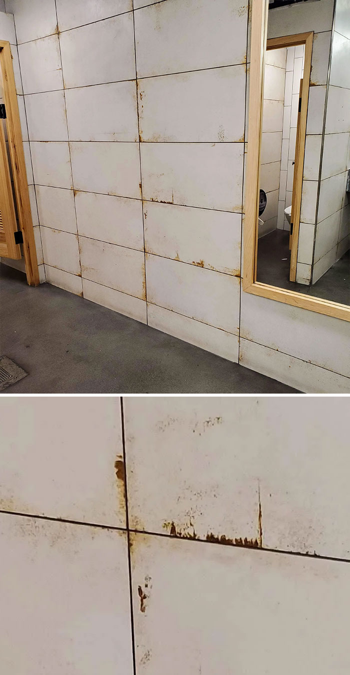 This Washinton DC Whole Foods Restroom's "Industrial" Design That Looks Like Someone Smeared Poop Everywhere