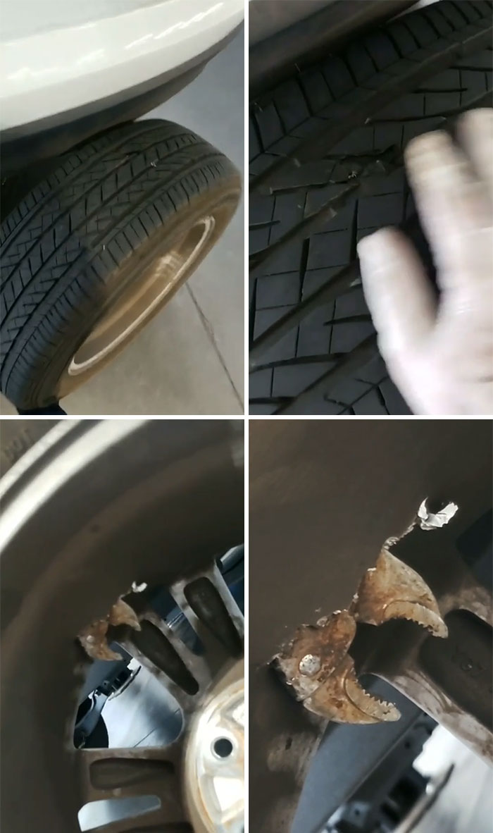Customer States Left Rear Tire Is Flat, Please Repair