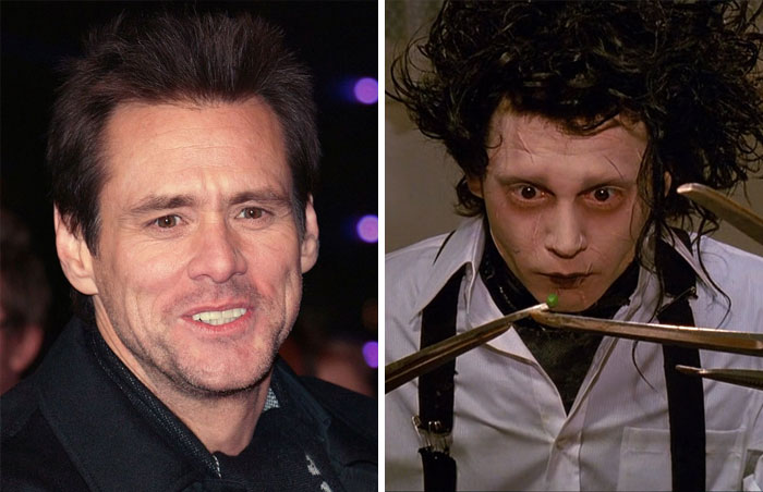 Jim Carrey fue considerado para interpretar a Eduardo Manostijeras, Johnny Depp obtuvo el papel