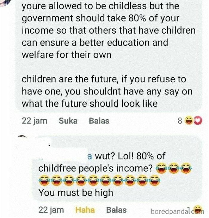 Hey, You Don't Have Kids, Give Me 80% Of Your Income