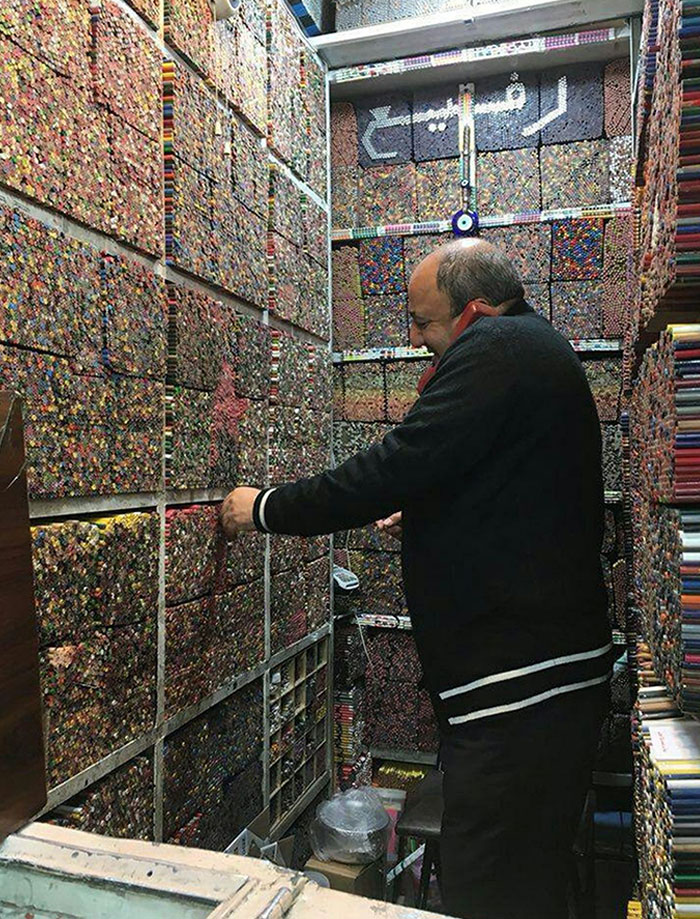 Esta tienda de lápices en Teherán, Irán