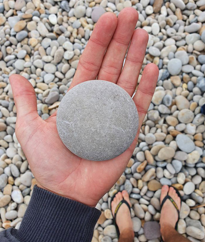 This Rock I Found On Chesil Beach, UK, Is Perfectly Round