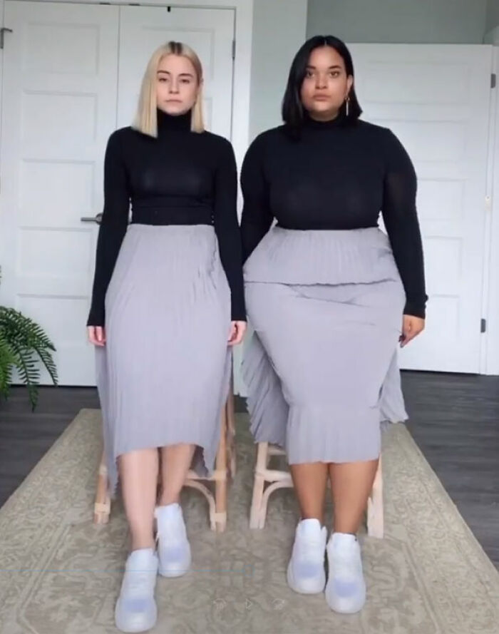 Two Friends Demonstrate How The Same Outfit Looks On Their Different Body Types (36 New Pics)