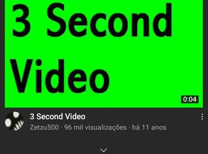 Vídeo de 3 segundos que dura 4