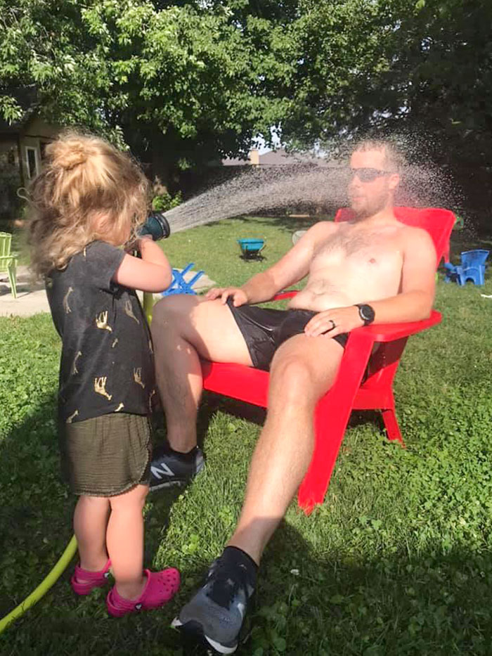 My Daughter’s Favorite Way To Cool Me Off After A Long Run On A Hot Day