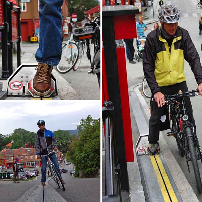 Escalera eléctrica para bicicletas en Noruega