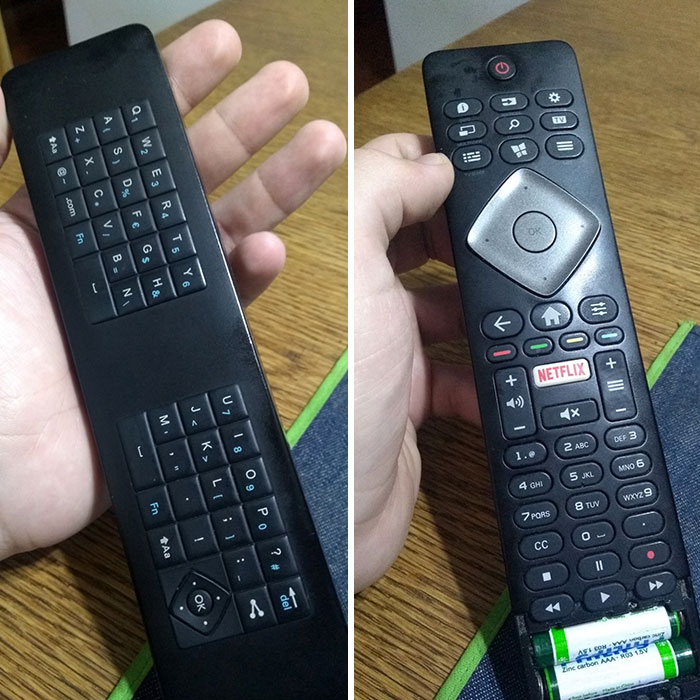 This TV Remote Has A Keyboard On It's Back