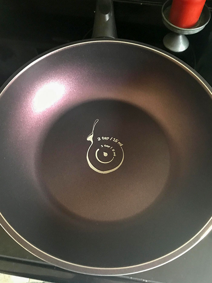 My New Wok Has Circles For Measuring Oil