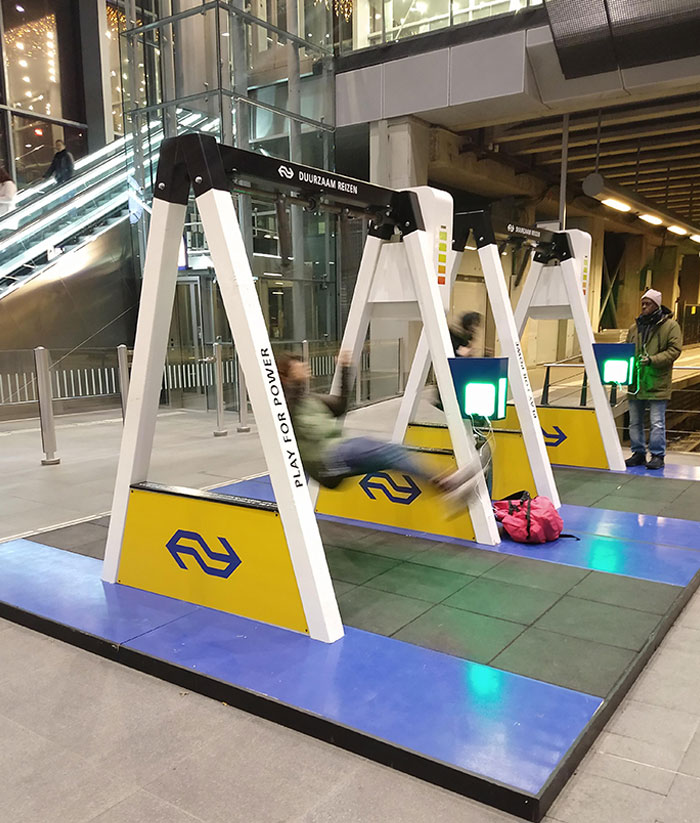 These Public Swings Powered Chargers For Your Phone In A Train Station