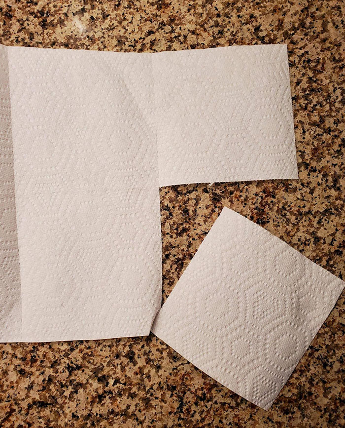 These Paper Towels Can Split Along The Other Axis, Creating Squares