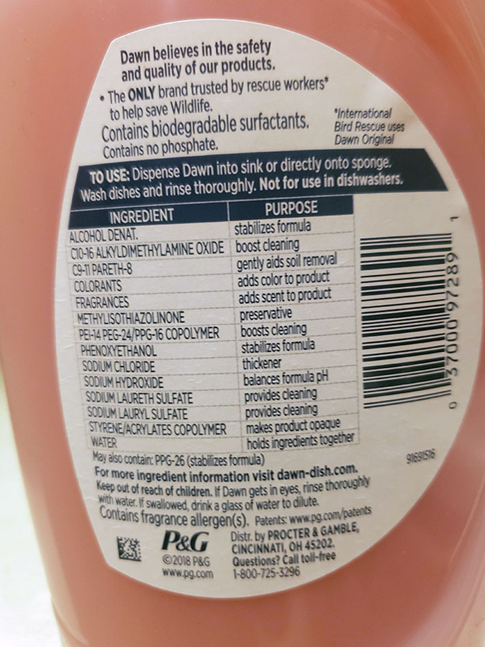 This Soap Bottle Lists A Purpose For Each Ingredient