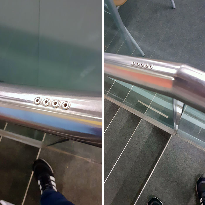 These Little Dots On The Stair Rail Of Our Library That Indicates Which Floor You Reached Walking Up The Stairs
